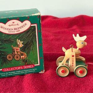 Hallmark Wooden Reindeer on Wheels